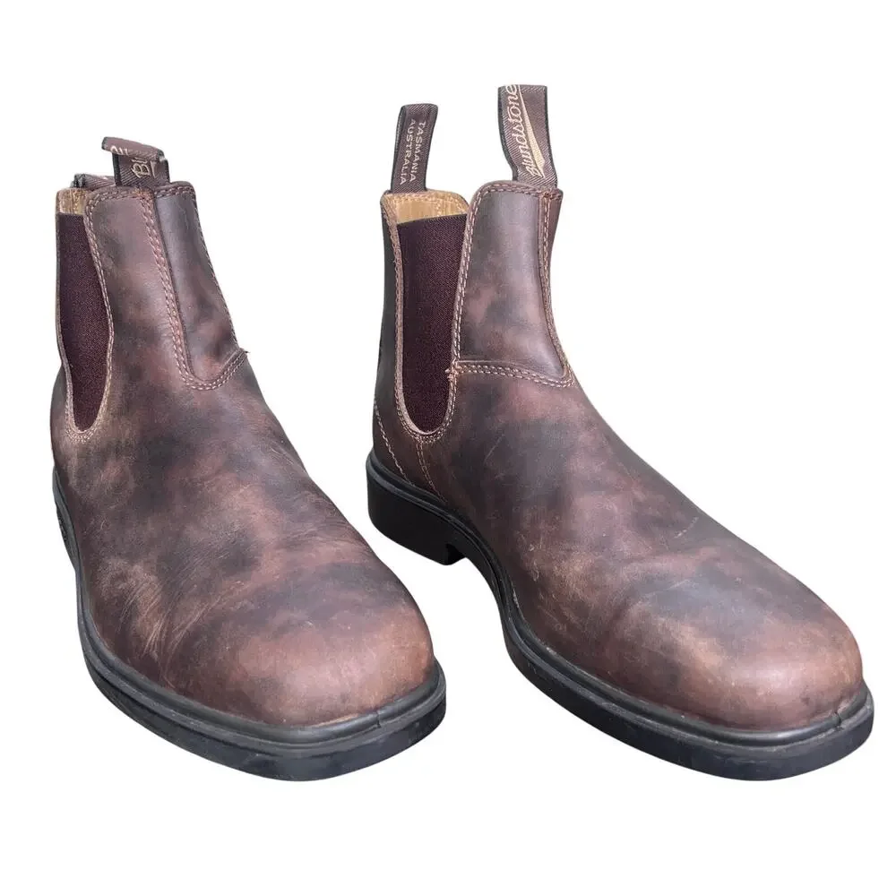 Blundstone Classic Rustic Brown Leather Chelsea Boots Size 9.5 US 10.5